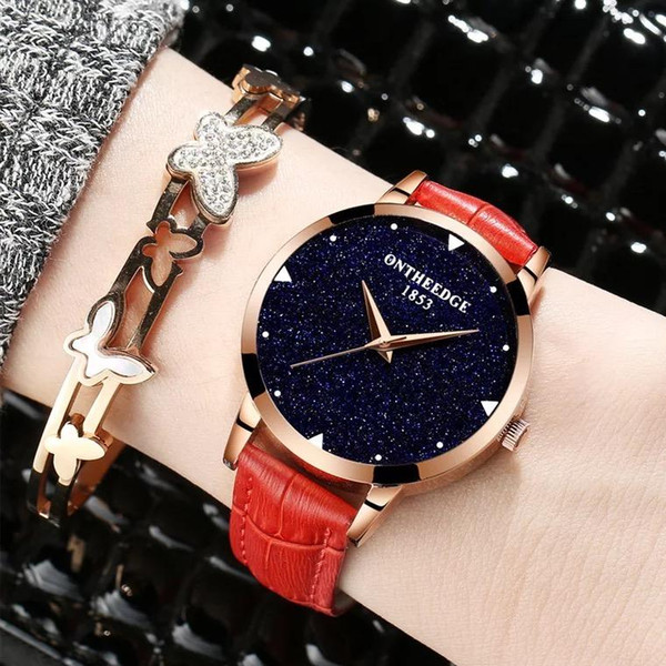 Newlyweds luxuryss brand women's watches fashion leather strap gold quartz classic watch style women's best Valentine's Day g