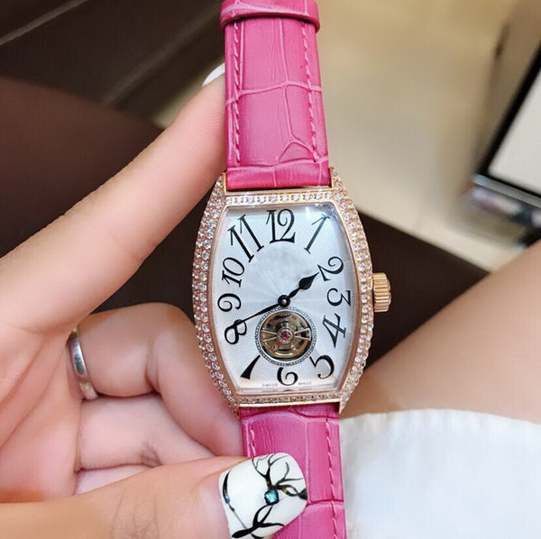 Fuchsia lady diamond 32MM case automatic women watch sport luxury fashion new Stainless steel womens watches