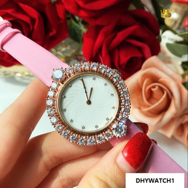 Rose gold Swiss movement diamond BEZEL PINK All work QUARTZ STOCK 35 MM women watch sport wholesale new Stainless steeL Womens watches