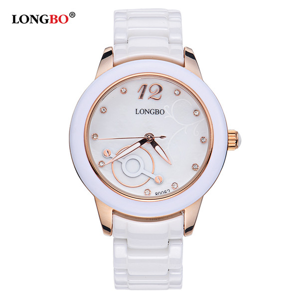 LONGBO 2017 Fashion Women Watches Luxury Waterproof Ceramic Quartz Watch Ladies Casual Classic Wristwatch Gifts 80052 S924