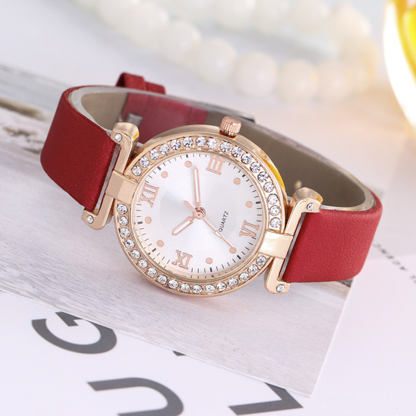 Women's Belt Watch Multi-color Diamond Roman Scale Quartz Women