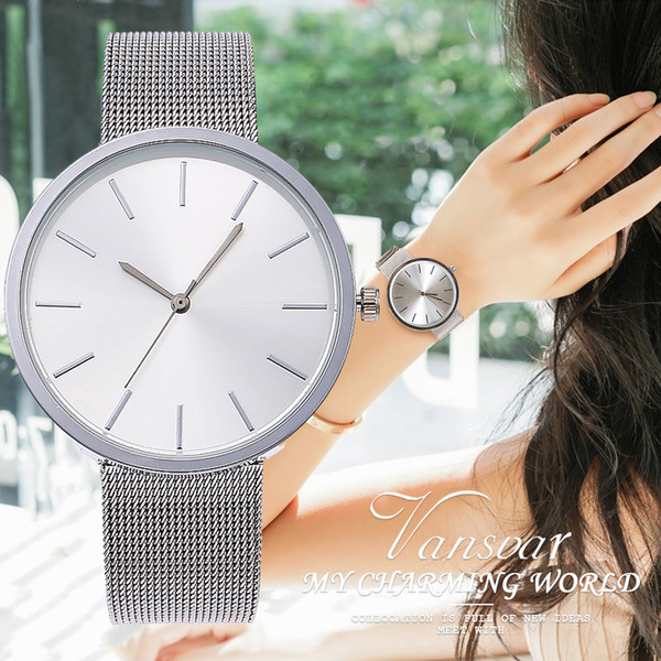 Fashion Rose Gold & Silver Mesh Band Wrist Watch Casual Women Quartz Watches Gift Relogio Feminino Drop Shipping