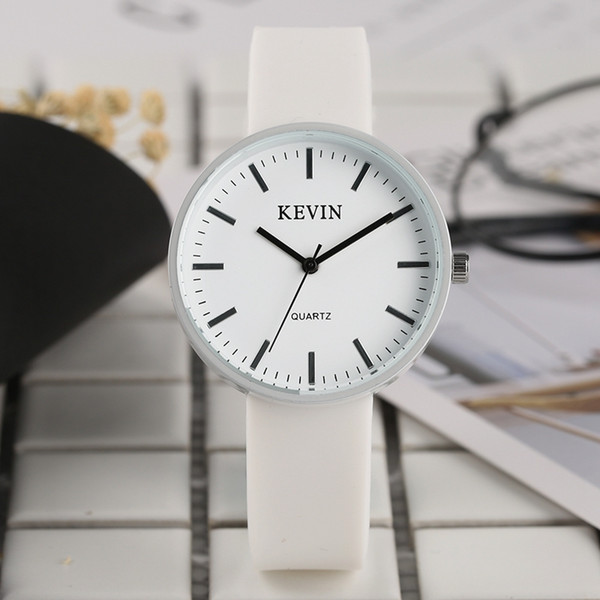 Hot Selling KEVIN Delicate Women White Quartz Watch Three colors Casual Wrist Watch With Silicone Band Best Gift For Female Girls