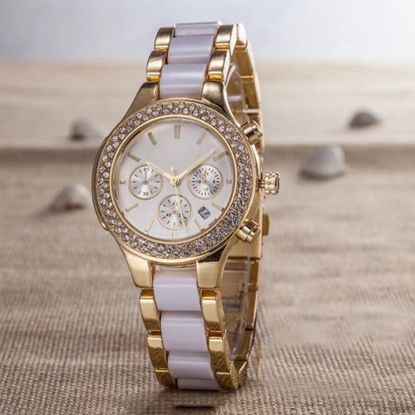 Fashion Brand designer ladies watches automatic daydate women dress wristwatch full diamond watch gold bracelet stainless steel quartz clock