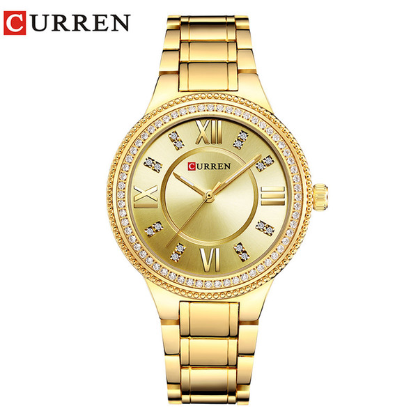 CURREN 9004 Top Luxury Brand Women Quartz Watch Crystal Design Ladies wristwatches relogio feminino C18111301