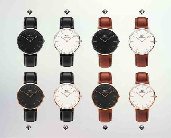 New fashion Mens womens Daniel Wellington watches 40mm Men watches 36 Women Watches DW Luxury Brand Quartz Watch Relogio Montre Femme
