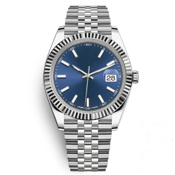 Hot Men Luxury Watches Top AAA 41mm Datejust Steel Blue Dial Mechanical Automatic Brand Reloj Business Fashion President Desinger Wristwatch