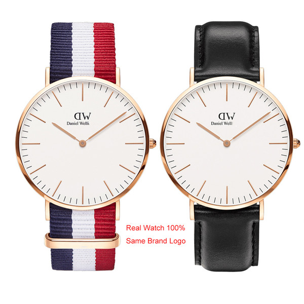 Daniel Watch Top Luxury Mens Women Watches Famous Designer Gold 40mm 36mm Ladies Couple Unisex Wristwatches Montre de luxe