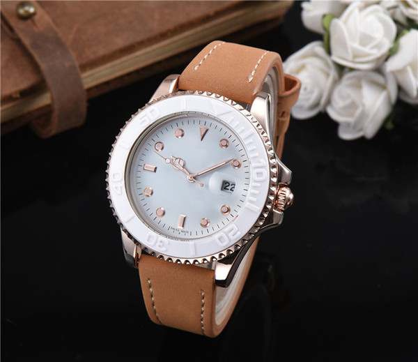 luxury mens dress watches with fashion leather strap designer brand youth student wristwatches Uomini sport orologi