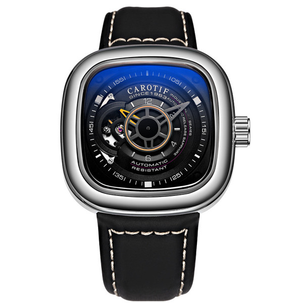 AAA Luxury Brand Mens Watches Unique Square Dial Automatic Mechanical Wrist Watches Reloj Hombre Business Watch Man