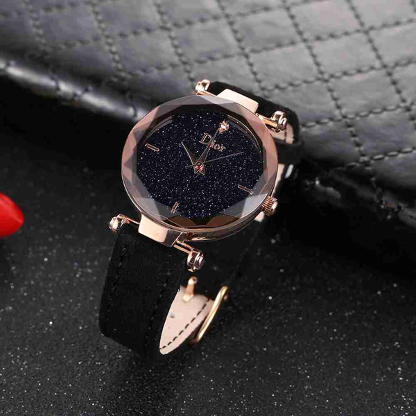 Luxury brand woman watch ladies aristocratic watch with crystal dial fashion style rose gold leather strap ladies watch clocks Montre Femme