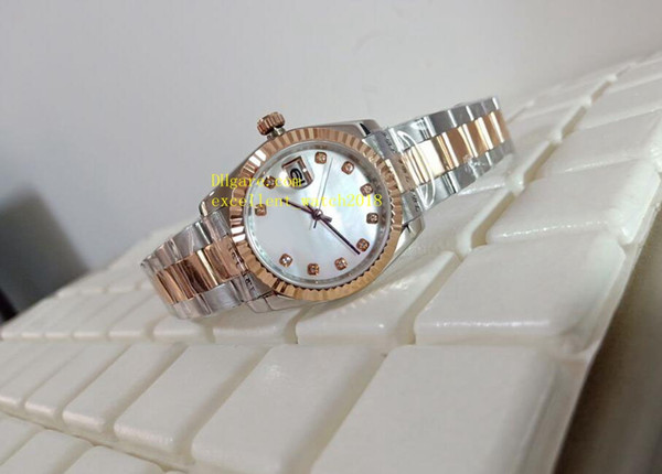 New Women's Luxury watches Date just 36 mm 116231 279173 18k Rose Gold Mother of pearl White Diamond Dial Asian 2813 Automatic Mechanical