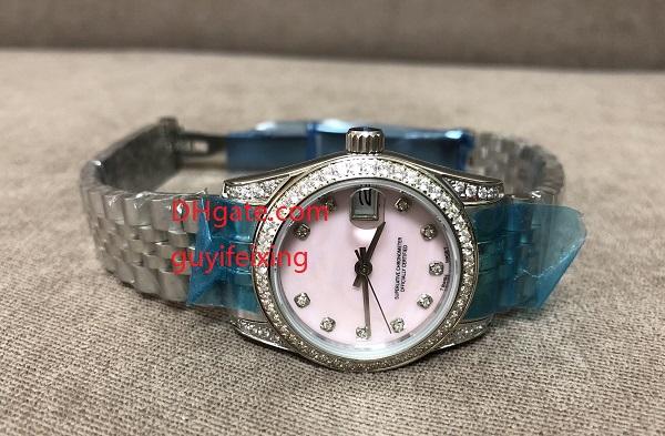 New arrive Luxury AAA women watches 31mm Mid-Size Diamond 178383 Datejust Pink Shell Dial Stell Automatic Movement Ladies wristwatch watch