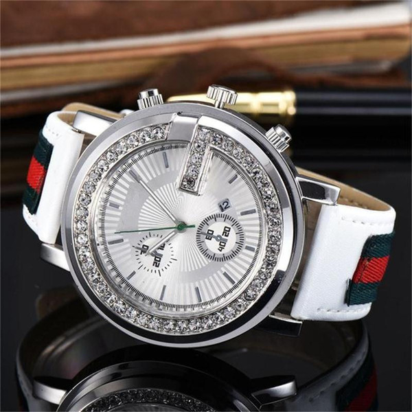 Luxury Diamond crystal dial Men / Women Quartz watches leather Watch band fashion Have Logo mens watches Wholesale,