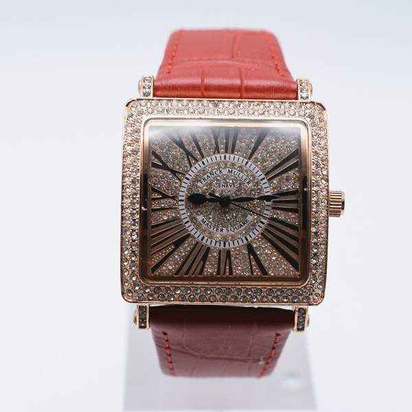 On sale 36mm gold case diamond quartz leather brand aaa luxury womens watches casual women dress designer wristwatch wholesale ladies gifts