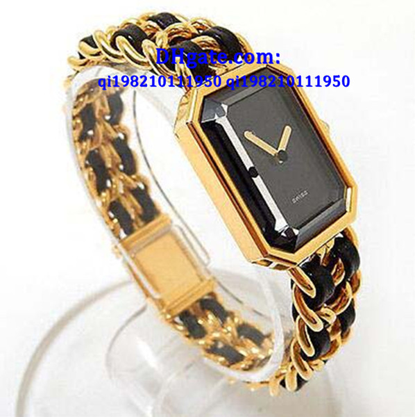Wholesale -new arrive Premiere L Size Gold & Black Ladies Wrist Watch