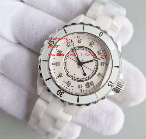 Factory Supplier Luxury AAA Wristwatches Ceramic 38mm White Dial Diamond Automatic Mechanical Date Mens Womens Wrist Watch Watches