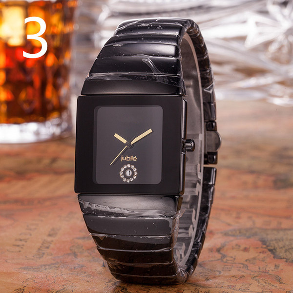 Swiss Luxury brand Luxury Watch Black Quartz Ceramic Man,s Watch- SQUARE DIAL