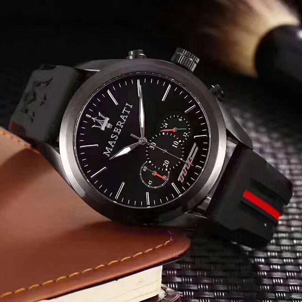 2019 NEW Mens Sport Wrist Watch Top Brand maserati Rubber Strap Quartz Movement Gift Time Clock Wacth Relojes Hombre Horloge Orologio Uomo