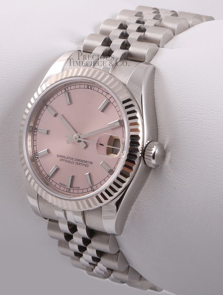 Luxury high quality Lady Datejust Mid-Size Sapphire glass 178274 Steel 31mm Watch- Pink Stick Dial-18k Bezel Automatic AAA Ladies watch
