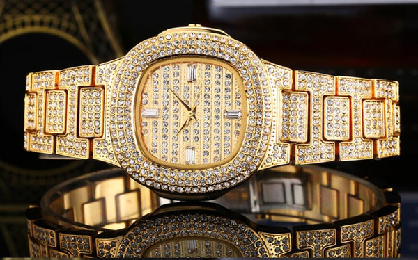 relogio Gold Luxury Men Automatic Iced Out Watch Womens Brand Watch Daydate President Wristwatch Gold Business Reloj Big Diamond Watches Men