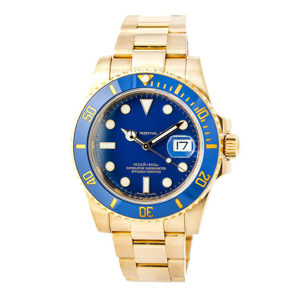 Luxury Mens Watches Mechanical Stainless Steel Automatic Gold Watch Sports Self-wind Blue Watches Wristwatches Automatic Movement WatchesMen