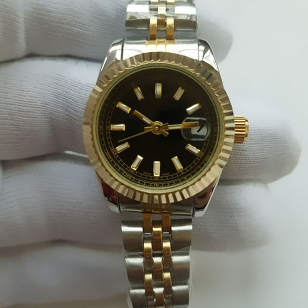 Luxury Women Dress Watches 26mm Elegant Stainless Steel Rose Gold Watches High Quality Lady Rhinestone Quartz Wristwatches