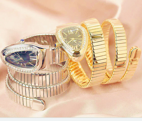 2018 serpenti snake watches luxury brand B black dial women dress watches bracelet quartz