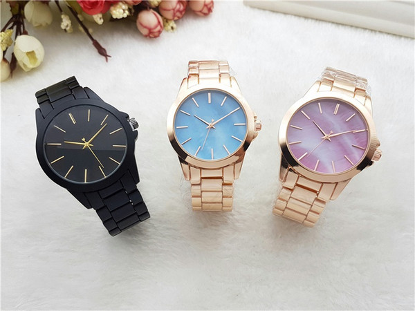 2018 brand M wrist watch Japan Gold Movement M Classic Metal Watch+ Gift available men women gold stainless steel brand fashion watch