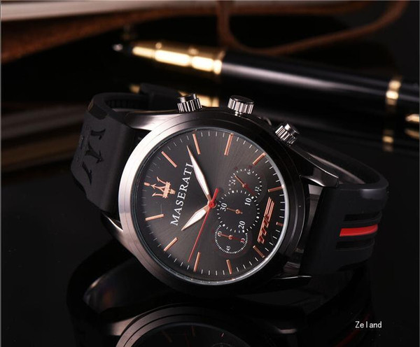 2018 Gift fashion Italy Brand Fashion maserati Casual Leather Watch VOLARE Women men 42mm Busines Quartz Watch wristwatches