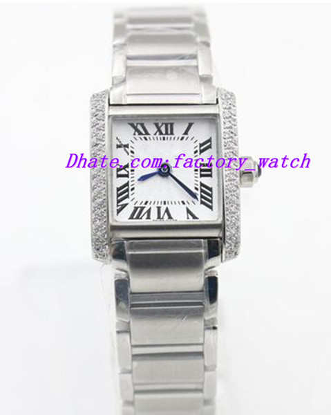 Top AAA Sapphire Ladies Watch Quartz Luxury SOLO W5200013 Crystal White Rectangle Big Diamonds Case Stainless Steel Womens Watches 20MM