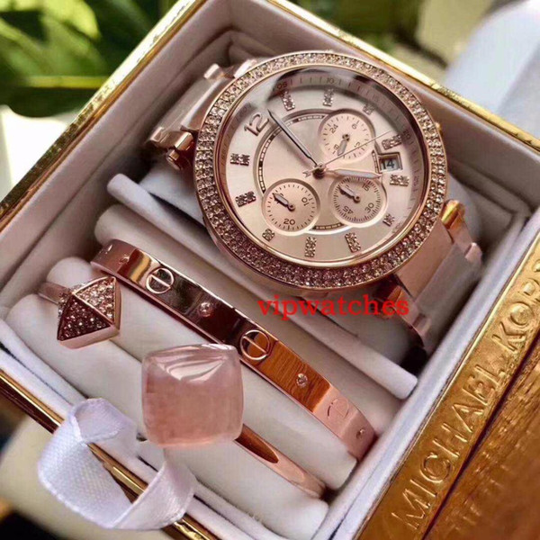 Hot New AAA Luxury Sale Brand Set Of Fashion Diamond Gold Watch Quartz Mens Women Watches Wristwatch Wristwatches