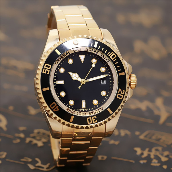 44MM Free shipping hot sale mens watch Stainless steel luxury Casual wristwatch steel quartz watches clock male brand watch steel Free shipp