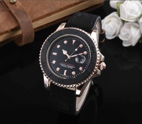 Mens Watches Top Brand Watch Quality Asia Rubber Strap Sports Crown Quartz Mechanical Women Watches Wristwatches relojes A124