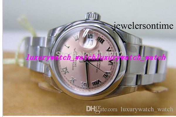 Hot Selling Luxury Watch New Automatic Ladies Watch Pink Roman Dial Stainless Steel Bracelet Women's Luxury Watch