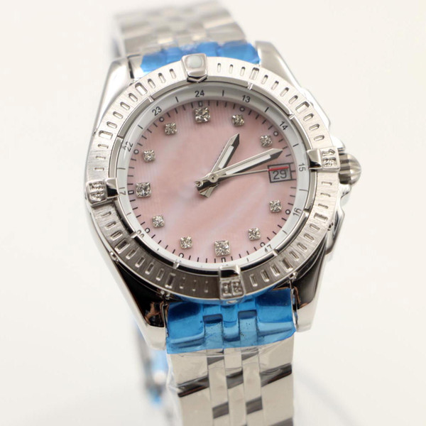 Wristwatch B01 Pink Pearl Dial Superocean Quartz Movement 1884 Galactic Silver Steel Ladies Wristwatches Fashion Womens Watches