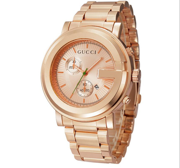 automatic date calendar Women Clock luxury fashion Gold and silver bracelet of the alloy steel belt movement quartz master clock man gifts