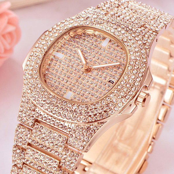 Men Women Diamond Watches Luxury Quartz Calendar Wristwatches Vintage Designer Watch Mens Womens Male Female Gold Silver Wristwatch New