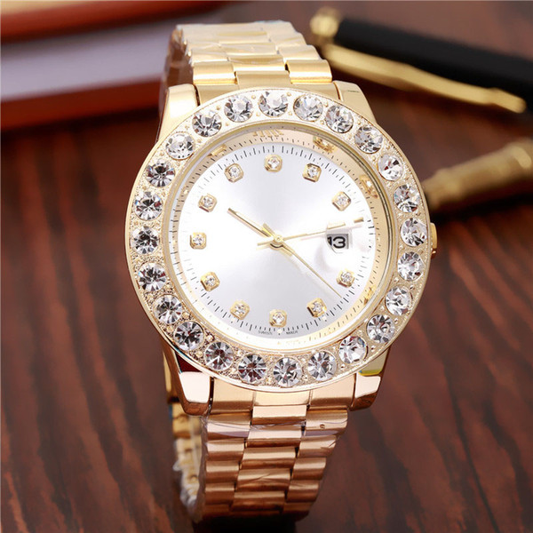 New Brand Relogio Masculino Ladies Watches Luxury Diamonds Wristwatch Fashionable With Day Date Calendar Folding Clasp