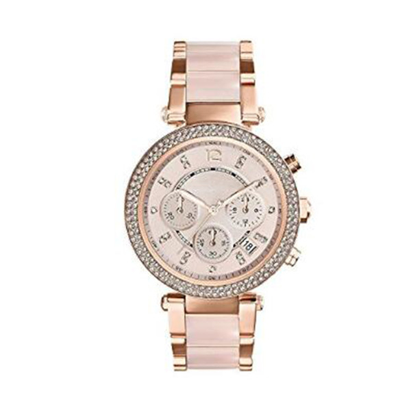 Fashion Quartz Women's Watch Rose Gold Dial Stainless Steel Ladies Wristwatch Gift For Women 5896 with box