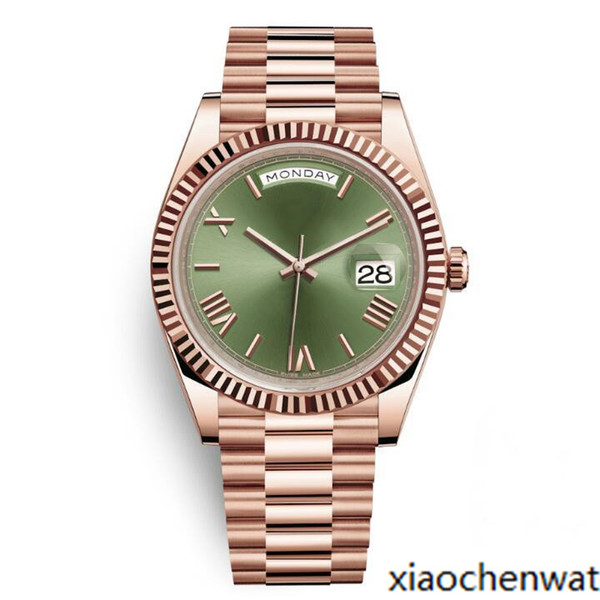 Day Date Rose Gold Case Green Dial Women Watches Men AAA DayDate President Automatic Designer Watches Roma Wristwatch Relógio de Pulso