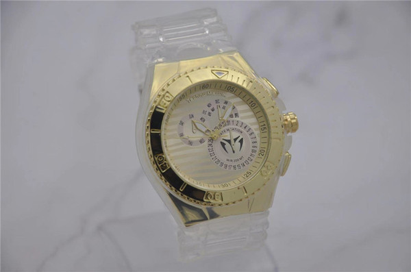2019 NEW TECHNOMARINE Top Brand Puerto Rico Popular Luxury Quartz Date Ladies Bear Watch Transparent Silica Gel Strap DZ Wristwatch