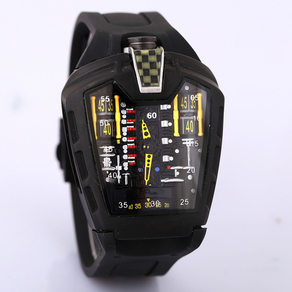 2016 the latest version of the silicone strap sports  military center clock calendar reloje man watches the freedom of man's leisure
