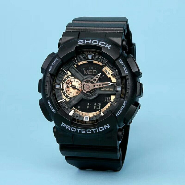 2018 luxury brand men and women sports watch high quality dual-clock LED waterproof watch multi-function digital electronic neutral watch