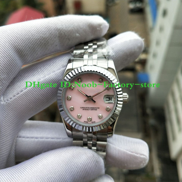 Factory Real Shooting Ladies Fashion DATEJUST Diamond Pink Dial Christmas Gift Watches Classic Style 31mm 17824 Automatic Women's Watch