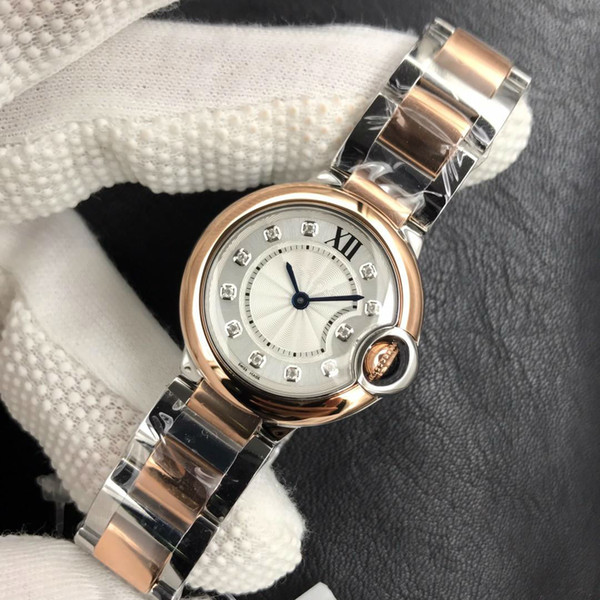 luxury Watch 28mm ballon Quartz Watch steel band 057 Swiss Quartz Movement women V6 white Wristwatches Waterproof