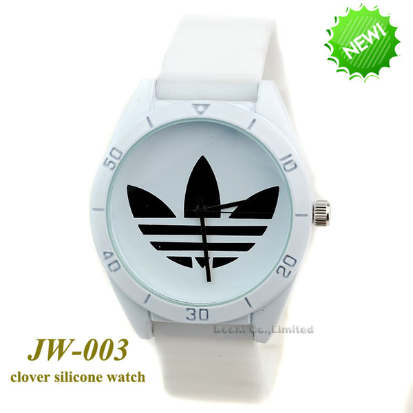 AD Clover 3 Leaf Grass Ladies Dress Quartz Watches, Female Males Sports Casual Wristwatch Brand silicone watch