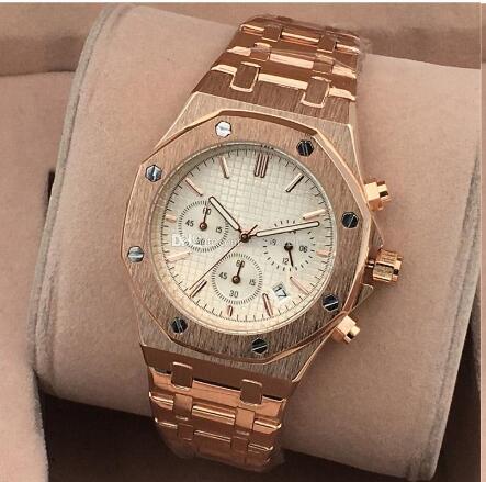 All Subdials Work AAA Mens Watches Stainless Steel Quartz Wristwatches Stopwatch Luxury Watch Top Brand relogies for men relojes Best Gift