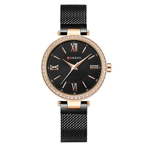 CURREN Original Women's Girls Sports Waterproof Stainless steel Quartz Wrist Watch 9011