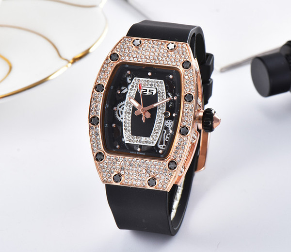 2018 new luxury leisure fashion set auger sports watch men's and women's leisure fashion quartz watch2